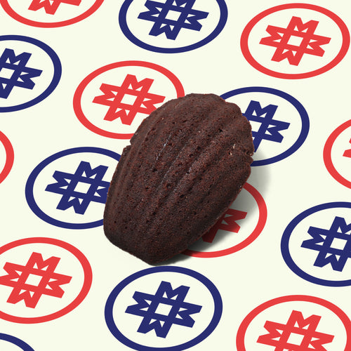 Double Chocolate madeleine by MADÉ, dark cocoa shell